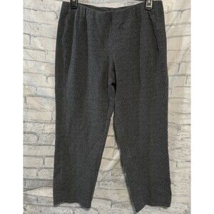 J.Jill Pants Womens M Petite Ponte Slim Leg Black Gray Stripe Pull On Stretch